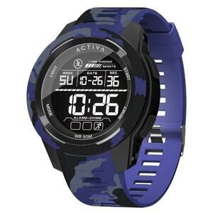Activa X Terrain Invicta Digital Men's Watch - 45mm, Camouflage, Blue - NIB